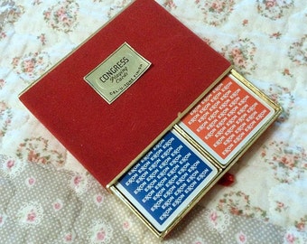 Vintage Playing Cards, 1970's Congress Cards, Two Unopened Decks, Original Box, Collectible Gas and Oil Memorabilia