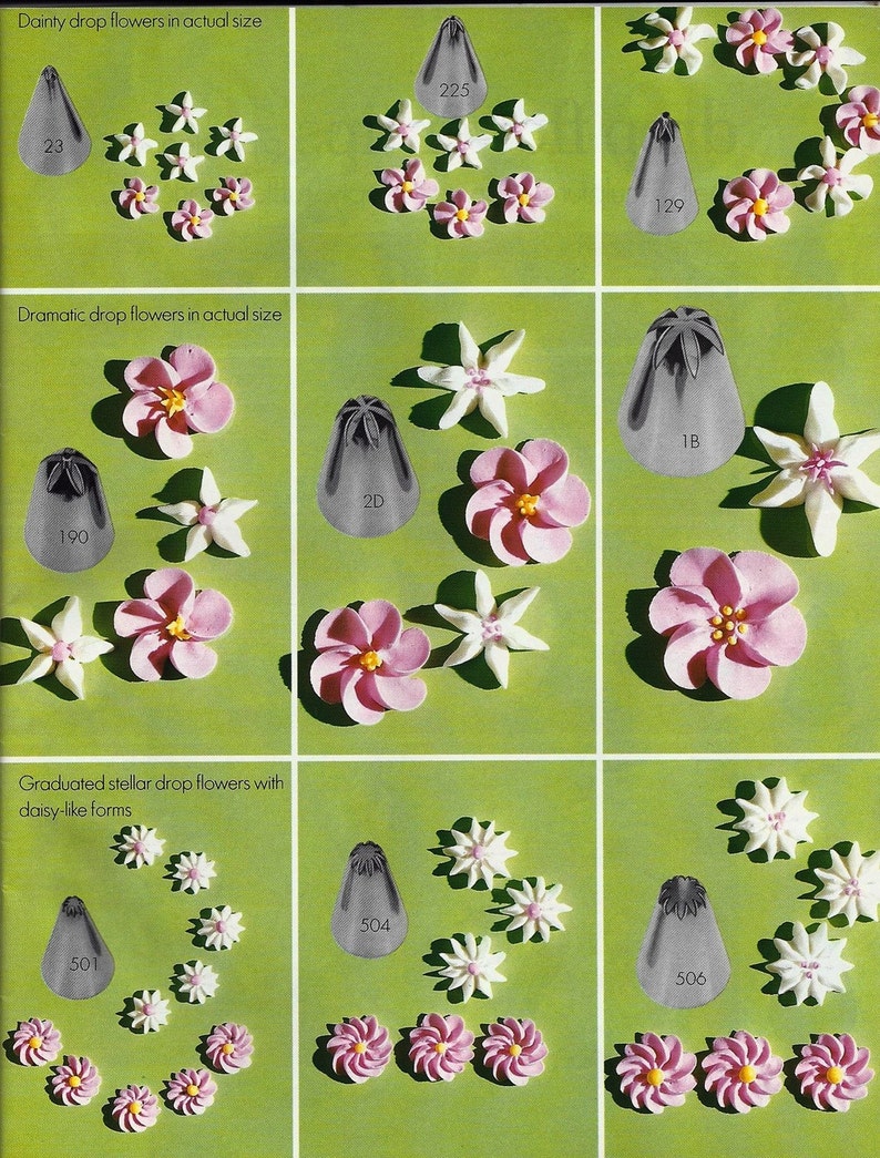 Vintage Wilton Cake Decorating Tips Book Wedding Cake Etsy