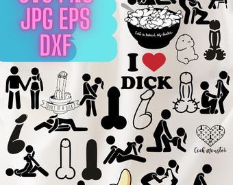 Sex Positions Vector Art, Foreplay Cartoon SVG PNG EPS (Digital Download)