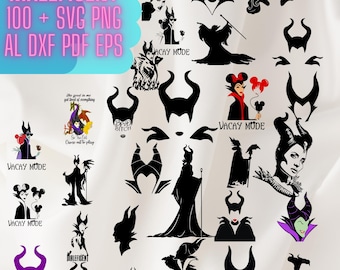 Maleficent SVG Bundle, Clipart Graphics (Digital Download)