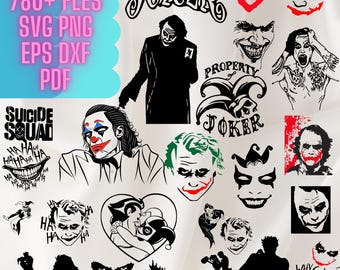 780+ Joker SVG Designs, PNG Bundle, Digital Vector Cut Files