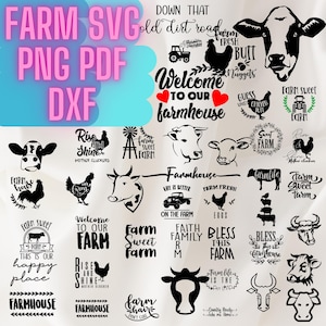 FARM ANIMALS SVG, Animals Svg, Farm svg , Farm Animals Cricut , Farm Animal Clipart , Cow Svg, Horse Svg, Pig Svg