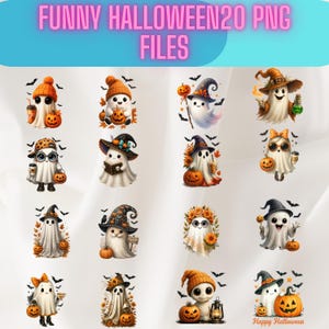 Paquete de Halloween divertido (PNG), diseños de películas de terror, paquete de Halloween retro (PNG), paquete de otoño (PNG), ambiente espeluznante (PNG), truco o trato