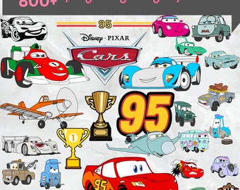Cars SVG Bundle, Lightning McQueen Clipart (Digital Download)