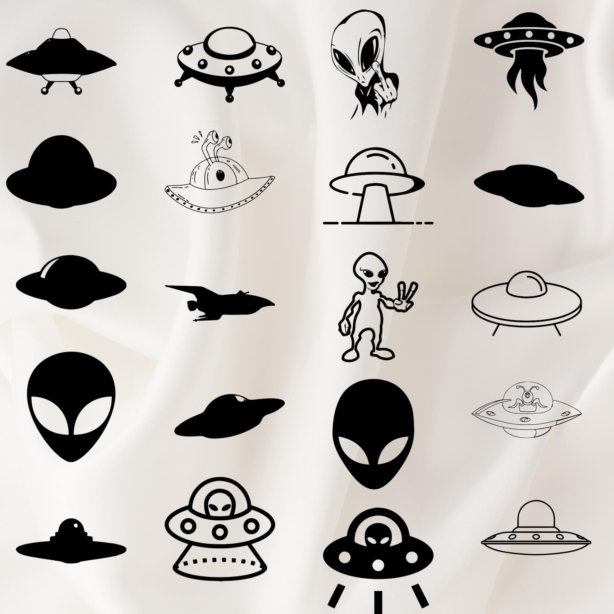 Alien SVG Bundle, UFO Silhouette Graphics (cut Files) - Etsy