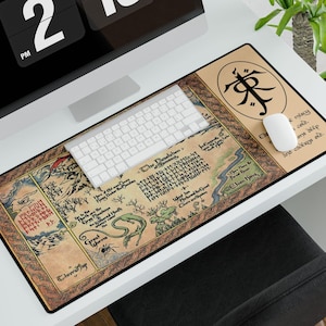 LOTR Thorins Map Schreibtischunterlage, JJR Tolkein Symbol, weit über den nebligen Bergen kalt, Tolkien Schreibtischunterlage, LOTR Bürodekoration, Mittelerde Geschenk