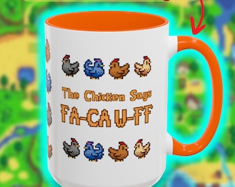 Stardew Valley Chickens Mug, Funny Retro Gaming Cup, Accent Coffee Mug 11oz 15oz, Tea Cup, Pelican Town Merch, Gift for Him, Gift for Her