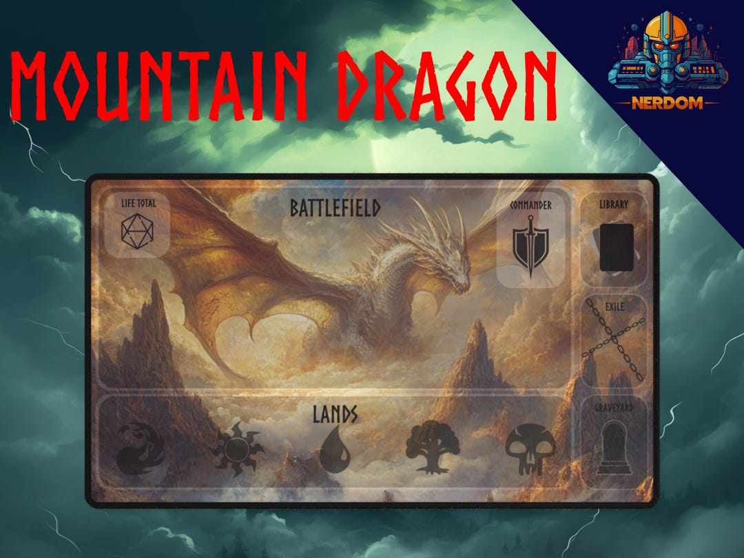 Dragon Playmat for Magic: the Gathering, MTG Desk Mat With Card Zones ...