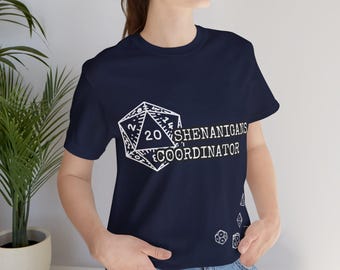 Shenanigans Coordinator Shirt, Dungeons and Dragons Shirt, DND Shirt,1d20, D20 Shirt, Dice Shirt, Nerd Shirt, DND Shirt