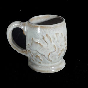 Rustic Rabbit Ceramic Coffee Cup in Mushroom White, pottery tea cup, coffee mug handmade pottery, made in USA
