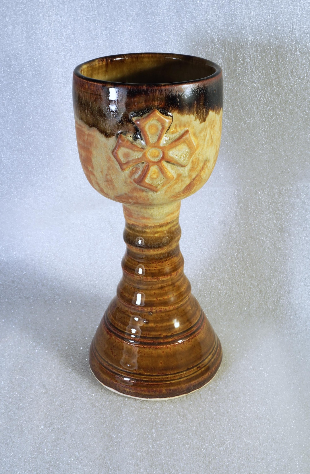 Rustic Medieval Knights Templar Pottery Goblet, Cross of Toulouse ...