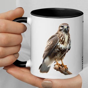 Tazza Poiana, Buteo buteo Rapace Tazza Ceramica Caffè, Regalo Ornitologo Amante degli Uccelli, Tazza Uccello 320 ml