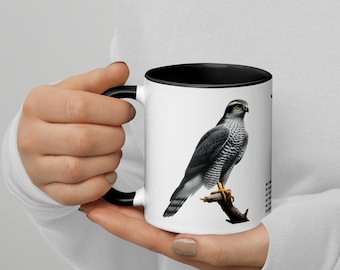 320ml Mug with Colour Inside Birds of Europe 09 Goshawk