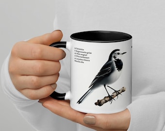 320ml Mug with Colour Inside Birds of Europe 05 White wagtail & Yellowhammer