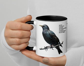 320ml Mug with Colour Inside Birds of Europe 06 Starling & Chaffinch