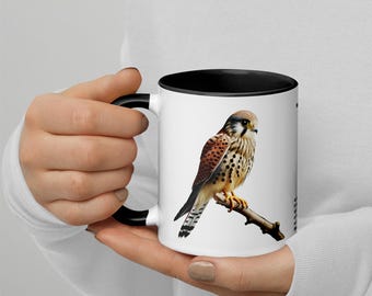 320ml Mug with Colour Inside Birds of Europe 08 Kestrel
