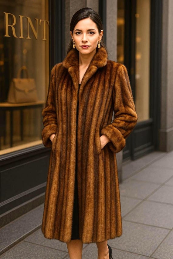 Rare Vintage Long Muskrat Fur Coat LG LEPPERT ROOS Fur Co St
