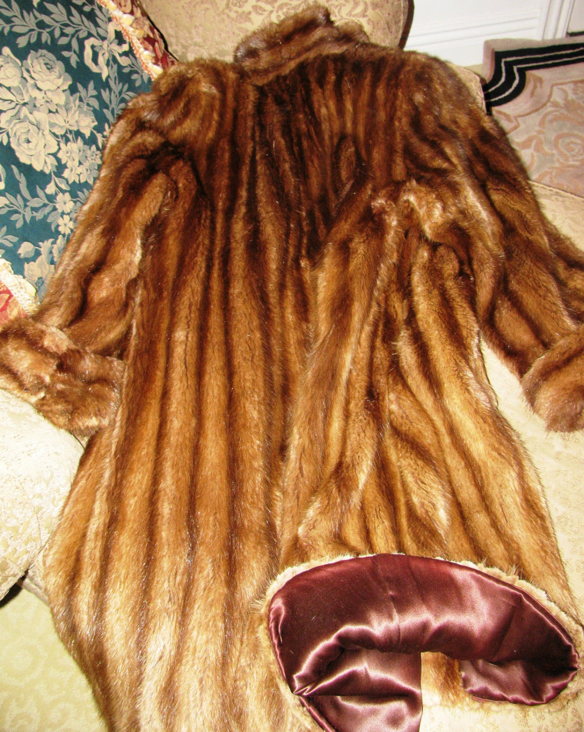 Vintage Muskrat Fur Coat Full Length LG Furrier Leppert Roos St. Louis