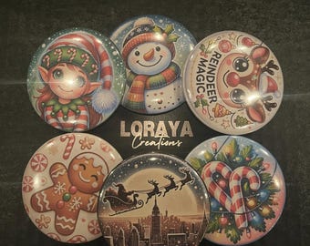 Christmas Pin-Back Button | Festive Holiday Badges | Christmas Accessory | Xmas Pins | Custom Holiday Gift | Winter Celebration Button