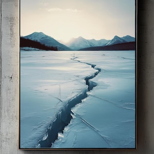 Frozen Lake Print - Scandinavian Print - Mountain Wall Art - Museum Quality Print - Art Print - Wall Art - Free Shipping