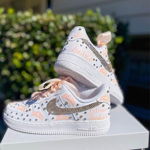Custom Nike Shoes with Crown Design for Quinceañera, Custom Nike Shoes, Sweet 16, Mis XV Años & Fifteenth Birthday Celebrations
