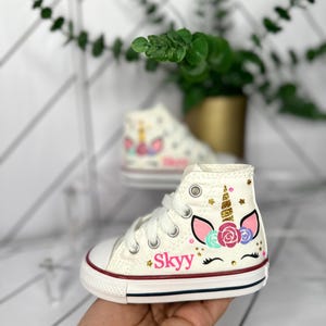 Birthday Girls customized sneakers/high top converse/personalized chucks/zapatos personalizados/mermaid