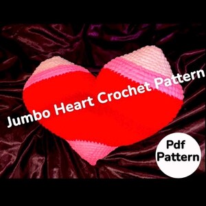 Giant Heart Crochet Pattern, Crochet Pattern, Heart Pillow Crochet Pattern, Easy Crochet Patterns, no sew crochet pattern, PDF file