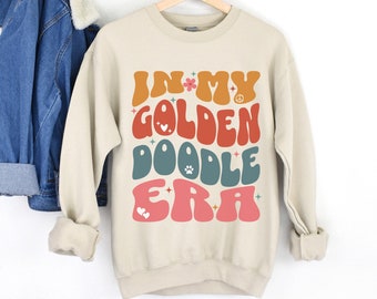 Aesthetic Goldendoodle Sweatshirt Era Quote, Trendy Gift for Mini Golden Doodle Mom Crewneck Pullover, New Puppy Mama Doodle Dog Sweater