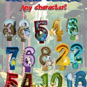 Catch’em All Custom Birthday Candle, Pick Any Character. Natural Ingredients