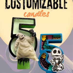 Velas de cumpleaños inspiradas en la película Nightmare B4: ¡Elige tu personaje! Personalizables, ingredientes naturales.