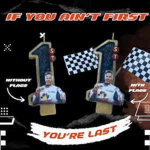 Vela de primer cumpleaños de Ricky Bobby, hecha a mano con cera de abeja orgánica