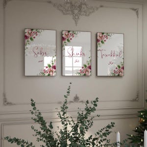 Islamic Wall Art Set | Sabr - Shukr - Tawakkul | Purple Floral Islamic Printable | Digital Download PDF