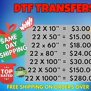 Custom DTF Transfer Gang Sheet - Hot Peel, DTF Transfers Ready to Press, Digital Prints