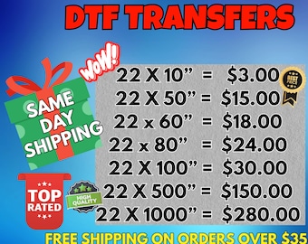 Custom DTF Transfer Gang Sheet - Hot Peel, DTF Transfers Ready to Press, Digital Prints