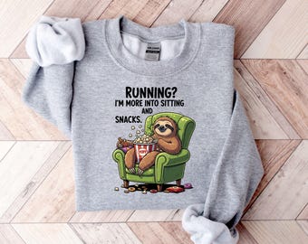 Funny Sloth T shirt, Lazy Animal, Snack Lover Humor (Unisex S-XXL)