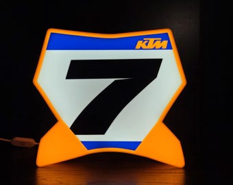 Aaron Plessinger #7 Light Box - Motocross Number Plate LED Wall or Table Light
