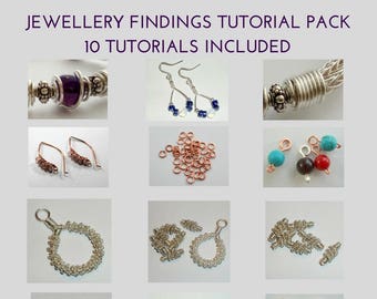 Findings Tutorial Pack 2 - 10 Tutorials included - Wire Jewelry Tutorial, PDF File instant download