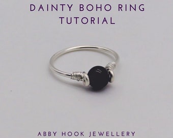 Anillo Boho Dainty, Tutorial de joyería de alambre, descarga instantánea de archivos PDF