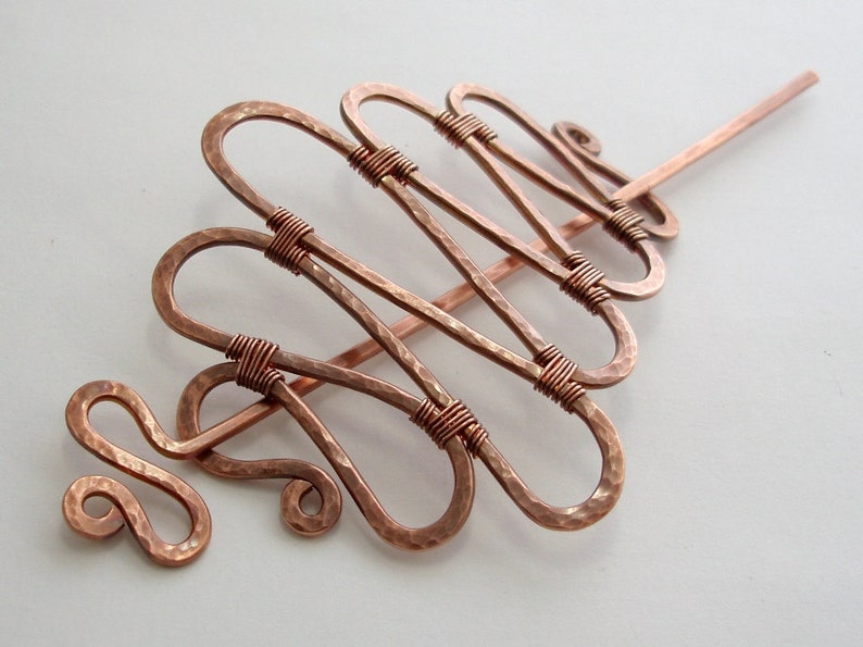 Hair Barrette or Shawl pin Materials and tutorial Kit Wire jewelry Hair Clip kit image 4