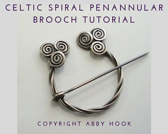 Broszka z celtyckimi spiralami, samouczek tworzenia biżuterii z drutu, plik PDF do natychmiastowego pobrania