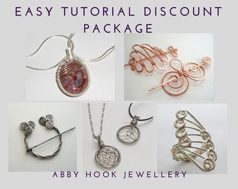 Easy Wire Jewelry Tutorial Discount Package - 5 Tutorials - PDF files instant download with bonus chain tutorial