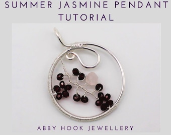 Summer Jasmine Pendant, Wire Jewelry Tutorial, PDF file instant download