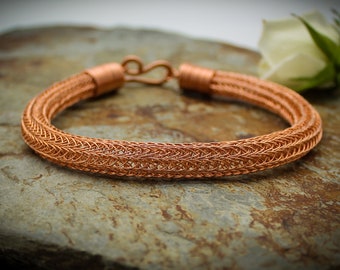 Viking Choker Necklace - Copper - wire woven necklace - Small