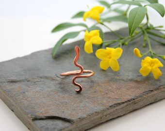 Snake adjustable ring - Copper - size 8 to 10 (UK Q to T1/2)