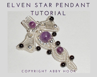 Elven Star Pendant, Wire Jewelry Tutorial, PDF File instant download with bonus chain tutorial