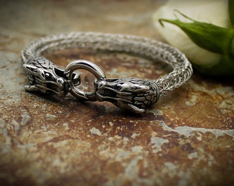 Dragon Head Viking Bracelet - Stainless Steel Jewelry for Men and Women - Norse Mythology