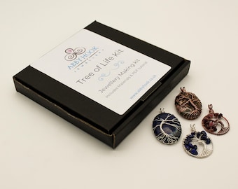 Tree of Life Materials and Tutorial kit - Wire jewelry pendant kit