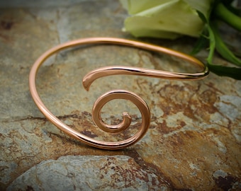 Copper Armlet - Open Spiral - Arm bracelet, Upper arm Cuff - Bohemian jewelry