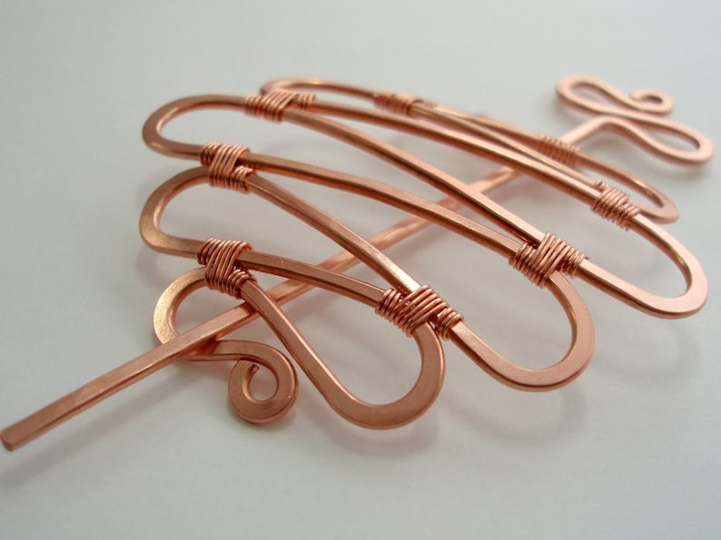 Hair Barrette or Shawl pin Materials and tutorial Kit Wire jewelry Hair Clip kit image 2