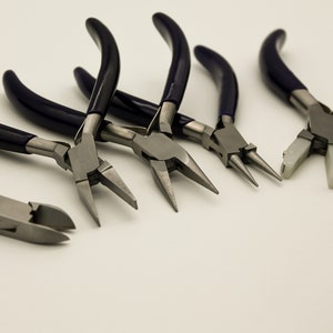 Jewelry Making Pliers set of 5 - Wire cutters, Round Nose, Chain nose, Nylon jaw and Flat nose pliers, jewelry making tools, beading tools